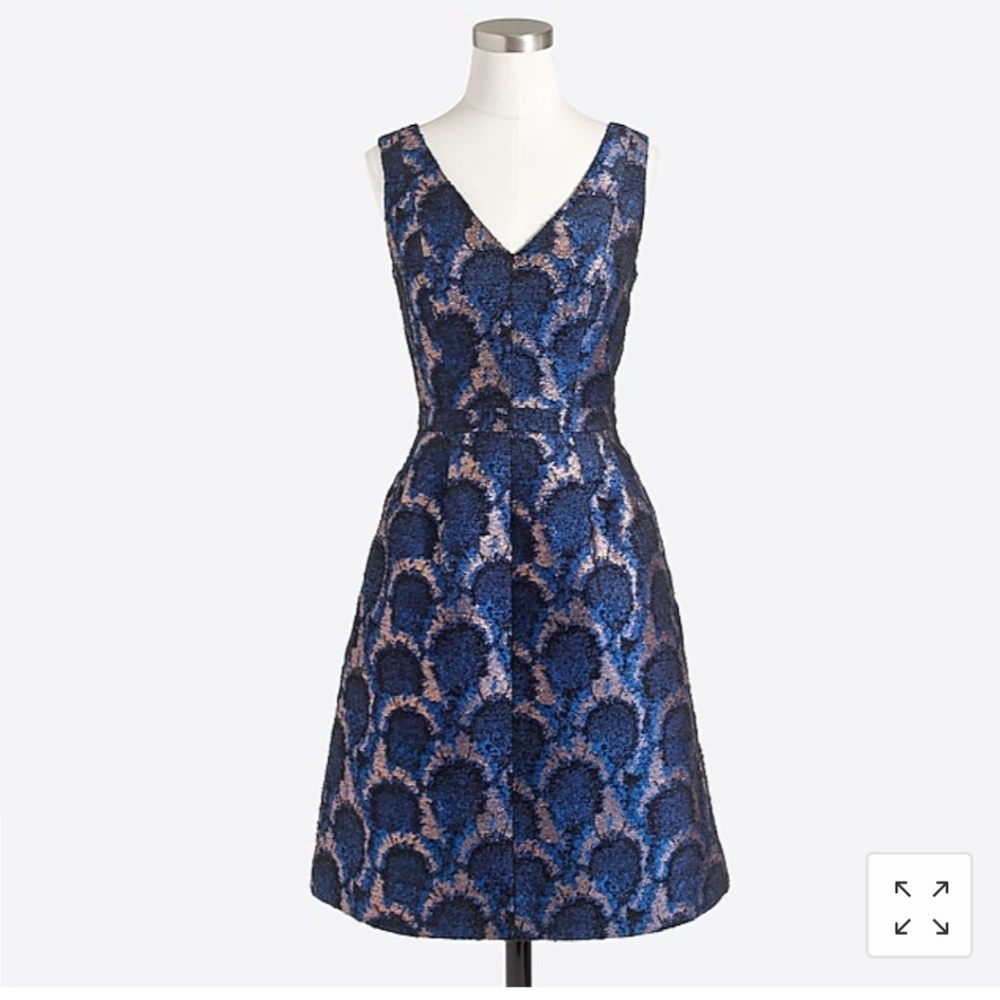 JCrew Peacock Jacquard Dress